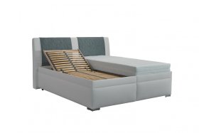 Dvojlôžko Zina v rozmere 180x200 cm, v poťahu Loft 1 a Gusto 72, ukážka polohovania roštu