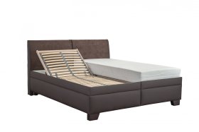 Dvojlôžko Quarto v rozmere 180x200 cm, v poťahu Loft Brown a Aston 4, ukážka polohovania roštu 