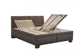 Dvojlôžko Quarto v rozmere 180x200 cm, v poťahu Loft Brown a Aston 4, ukážka polohovania roštu 