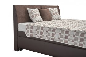 Dvojlôžko Quarto v rozmere 180x200 cm, v poťahu Loft Brown a Aston 4, detail čela 