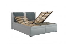 Dvojlôžko Zina v rozmere 180x200 cm, v poťahu Loft 1 a Gusto 72, ukážka polohovania roštu