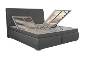 Dvojlôžko Aranca v rozmere 180x200 cm, v poťahu Prima 15 Anthra, ukážka polohovania roštu