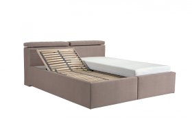 Dvojlôžko Ardea v rozmere 180x200 cm, v poťahu Amore 25 Beige, ukážka polohovania roštu