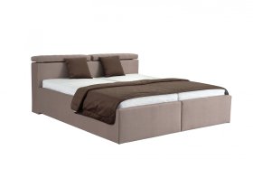 Dvojlôžko Ardea v rozmere 180x200 cm, v poťahu Amore 25 Beige, s prikrývkou a vankúšom v poťahu Amore 30