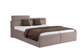 Dvojlôžko Ardea v rozmere 180x200 cm, v poťahu Amore 25 Beige, ukážka polohovania čela