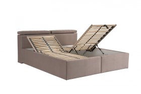 Dvojlôžko Ardea v rozmere 180x200 cm, v poťahu Amore 25 Beige, ukážka polohovania roštu