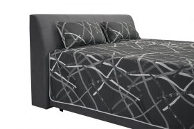 Dvojlôžko Merkúr v rozmere 180x200 cm, v poťahu Amore 32, s prikrývkou a vankúšikmi v poťahu Larisa Duo 1a, detail čela 