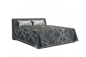 Dvojlôžko Merkúr v rozmere 180x200 cm, v poťahu Amore 32, s prikrývkou a vankúšikmi v poťahu Larisa Duo 1a