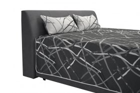 Dvojlôžko Merkúr v rozmere 180x200 cm, v poťahu Amore 32, s prikrývkou a vankúšikmi v poťahu Larisa Duo 1a, detail čela 