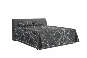 Dvojlôžko Merkúr v rozmere 180x200 cm, v poťahu Amore 32, s prikrývkou a vankúšikmi v poťahu Larisa Duo 1a