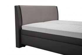 Dvojlôžko Juve v rozmere 180x200 cm, v poťahu Loft Grey a Prima 13 Grey, detail čela 