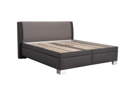 Dvojlôžko Juve v rozmere 180x200 cm, v poťahu Loft Grey a Prima 13 Grey, bez matracov