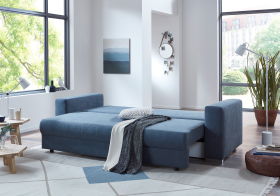 Pohovka Genf v látce Enjoy 22 Anthra, rozložená