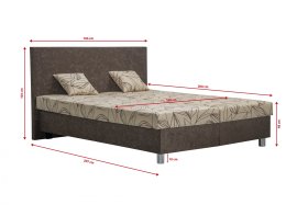 Dvojlôžko Niky v rozmere 160x200 cm, v poťahu Cret 3780-1013 a Molisoft 45, s vankúšikmi v poťahu Cret 3780-1013, rozmery
