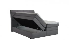Boxspring Bonny v rozmere 180x200 cm, v poťahu Malmö New 90, ukážka úložného priestoru, s topperom
