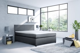Jednolôžko typu boxspring Carlo v rozmere 140x200 cm, v poťahu Breda 1, interiér 