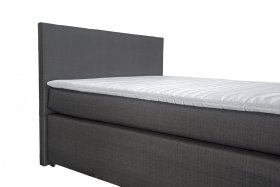 Jednolôžko typu boxspring Carlo v rozmere 140x200 cm, v poťahu Breda 1, detail čela s topperom