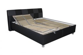Dvojlôžko Nice v rozmere 180x200 cm, v poťahu Loft Black a Kerpen 58007-81, ukážka polohovania roštu