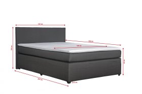 Jednolôžko typu boxspring Carlo v rozmere 140x200 cm, v poťahu Breda 1, rozmery