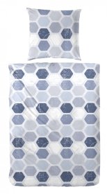 Bavlnené obliečky Renforcé, šedo-modrá farba