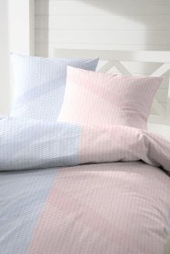 Seersucker obliečky, modro-ružová farba