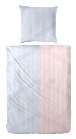 Seersucker obliečky, modro-ružová farba