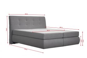 Boxspring Magnus v rozmere 180x200 cm, v poťahu Bloom 14 Grey, rozmery 