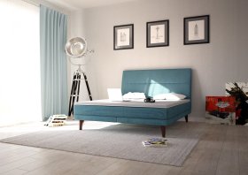 Dvojlôžko Lolla v rozmere 180x200 cm, v poťahu Crown 13 Ocean Blue, interiér 