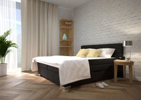 Boxspring Maria v rozmere 180x200 cm, v poťahu Sirius Black, interiér
