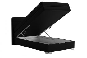 Boxspring Maria v rozmere 140x200 cm, v poťahu Loft Black, ukážka úložného priestoru