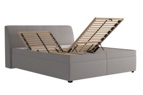 Dvojlôžko Merkúr v rozmere 180x200 cm, v poťahu Prima 12 Silver, ukážka polohovania hlavy a úložného priestoru