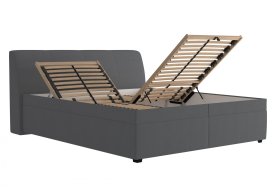 Dvojlôžko Merkúr v rozmere 180x200 cm, v poťahu Amore 32, ukážka polohovania hlavy a úložného priestoru