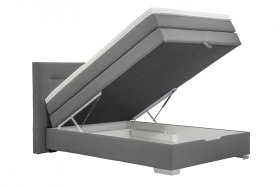 Boxspring Doria v rozmere 140x200 cm, v poťahu Milano New 95, ukážka úložného priestoru