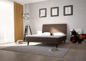Dvojlôžko Lolla v rozmere 180x200 cm, v poťahu Crown 4 Taupe, interiér