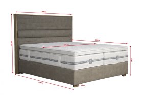 Boxspring Edgar v rozmere 180x200 cm, v poťahu Largo 13, rozmery 