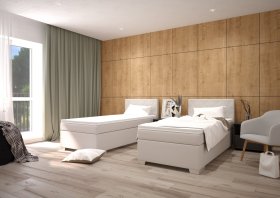 Boxspring Andy v rozmere 90x200 cm, v poťahu Enjoy 21 Grey, interiér