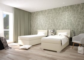 Boxspring Andy v rozmere 90x200 cm, v poťahu Enjoy 1 Beige, interiér