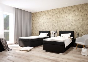Boxspring Andy v rozmere 90x200 cm, v poťahu Enjoy 25 Black, interiér