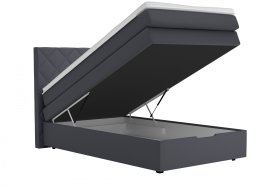 Boxspring Atika v rozmere 120x200 cm, v poťahu Amore 32, ukážka úložného priestoru