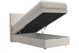 Boxspring Atika v rozmere 120x200 cm, v poťahu Enjoy 1 Beige, ukážka úložného priestoru