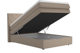 Boxspring Atika v rozmere 140x200 cm, v poťahu Enjoy 2 Camel, ukážka úložného priestoru