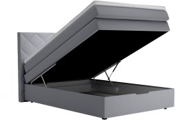 Boxspring Atika v rozmere 140x200 cm, v poťahu Enjoy 21 Grey, ukážka úložného priestoru