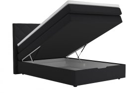 Boxspring Atika v rozmere 140x200 cm, v poťahu Enjoy 25 Black, ukážka úložného priestoru