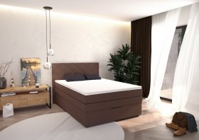 Boxspring Atika v rozmere 140x200 cm, v poťahu Enjoy 4 Brown, interiér