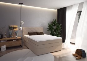 Boxspring Atika v rozmere 120x200 cm, v poťahu Enjoy 2 Camel, interiér
