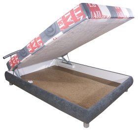 Jednolôžko Nina v rozmere 140x200 cm, v poťahu Molino 463-85, ukážka úložného priestoru