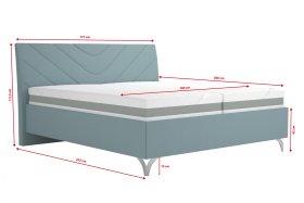 Dvojlôžko Tamara v rozmere 180x200 cm, v poťahu Matrix 23 Aqua, rozmery 