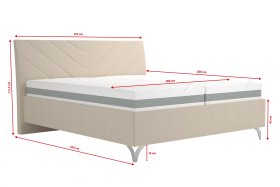 Dvojlôžko Tamara v rozmere 180x200 cm, v poťahu Bravo 2 Nature, rozmery 