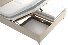 Dvojlôžko Tamara v rozmere 180x200 cm, v poťahu Bravo 2 Nature, ukážka úložného priestoru