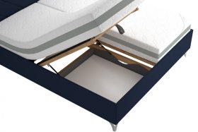 Dvojlôžko Tamara v rozmere 180x200 cm, v poťahu Malmö New 79, ukážka úložného priestoru